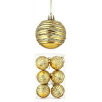 HomeDM Christmas Balls 6Pcs Gold Shatterproof Ornaments Balls 6cm/2.36" Christmas Tree Hanging Pendant for Holiday Wedding Party Home Decor