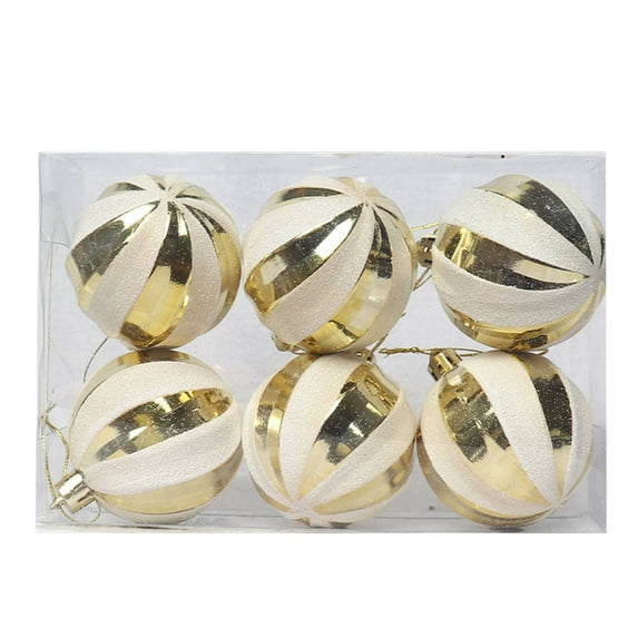HomeDM Christmas Balls 6Pcs Gold Shatterproof Ornaments Balls Christmas Tree Hanging Pendant for Holiday Wedding Party Home Decor