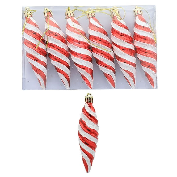 HomeDM Christmas Balls 6Pcs Red Shatterproof Ornaments Balls 11cm/4.3" Christmas Tree Hanging Pendant for Holiday Wedding Party Home Decor