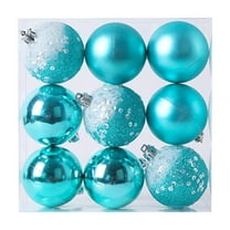 HomeDM Christmas Balls 9Pcs Blue Shatterproof Ornaments Balls Christmas Tree Hanging Pendant for Holiday Wedding Party Home Decor