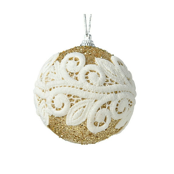 HomeDM Christmas Balls Gold Shatterproof Ornaments Balls 8cm/3.15" Christmas Tree Hanging Pendant for Holiday Wedding Party Home Decor
