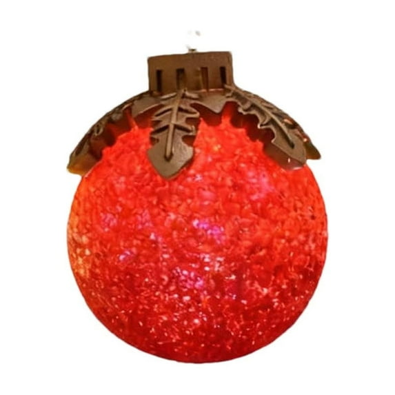HomeDM Christmas Balls Ornament Lights for Tabletop Decor 10cm/3.94" Xmas Balls Christmas Tree Hanging Lights Garden Yard Porch Patio Decorations Red