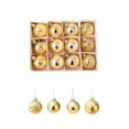 thumbnail image 1 of HomeDM Christmas Balls Ornaments 12Pcs Hanging Pendant Xmas Balls Christmas Tree Wreath Decoration 5cm/1.97" Gold Shatterproof Plastic Decorative for Xmas Tree Holiday Party Wedding Decor, 1 of 6
