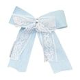 thumbnail image 1 of HomeDM Christmas Bows Ornament Xmas Ribbon Bowknots for Christmas Tree Decor Light Blue Bows Crafts Pendants for Wreath Holiday Gift Wrapping Wedding Party Front Door Garland Decorations 5"x5", 1 of 6