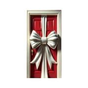 HomeDM Christmas Cabinet Door Ribbons Bows 35 X 71 Large Christmas Wreath Tree Bows for Furniture Kitchen Window Wrapping Home Xmas Tree Holiday Party Supplies