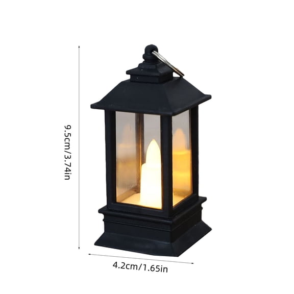 HomeDM Christmas Candle Lantern with LED Pillar Flameless Candle Vintage Christmas Ornament Battery Powered Hanging Lanterns for Tabletop Outdoor Patio Wedding Holiday Decor