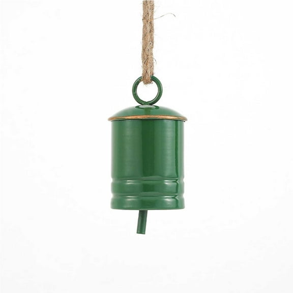 HomeDM Christmas Cow Bells Decoration, Christmas Bells Decor Rustic Vintage Metal Bells Jute Rope Hanging Xmas Ornament for Christmas Tree Porch Wall Outdoor Home Decor
