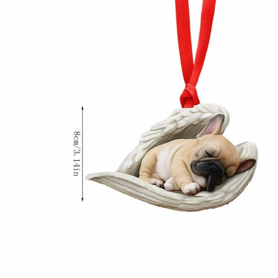 HomeDM Christmas Dog Pendant for Christmas Tree Wreaths Home Decor 2D Acrylic Xmas Cute Dog Hanging Ornaments Gifts for Dog Lovers Christmas Party Decorations