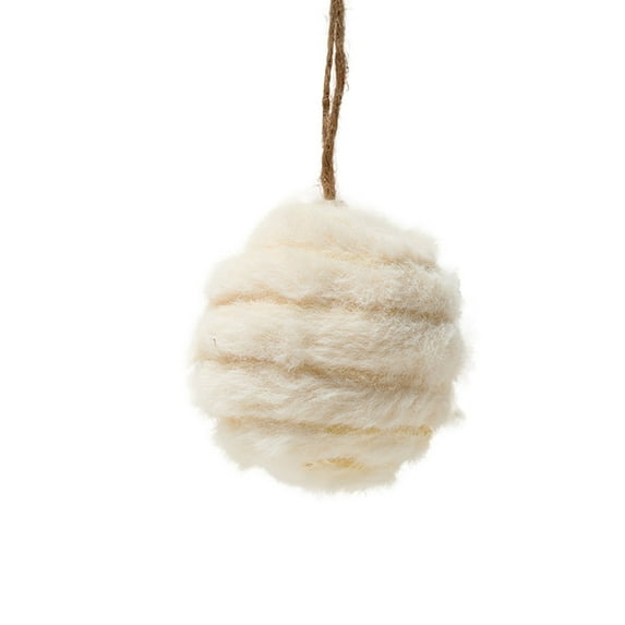 HomeDM Christmas Felt Ornaments 6cm/2.36" Handmade Wool Felt Balls for Christmas Tree Farmhouse Hanging Balls Decorations for Xmas Tree Party Beige