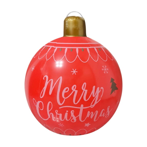 HomeDM Christmas Inflatable Ball 48cm/18.9" Large Xmas Ornaments Outdoor Indoor Decorations PVC Red Inflatable Xmas Ball for Christmas Lawns Yard Garden Front Door Holiday Decor