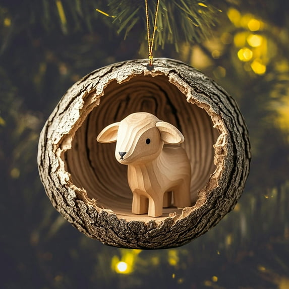 HomeDM Christmas Ornaments, 2D Acrylic Animals Pendant for Xmas Tree Decoration 3.15 Inch Hanging Ornaments for Window Car Home Decor Holiday Party Animal Lovers Gift