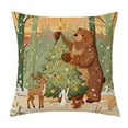 thumbnail image 1 of HomeDM Christmas Pillow Covers 18"x18" Farmhouse Xmas Decorations Christmas Tree Winter Holiday Decor Throw Cushion Case for Home Couch Single Piece, 1 of 6