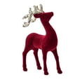thumbnail image 1 of HomeDM Christmas Reindeer Tabletop Ornaments, Artificial Animal Crafts, Red Flocking Plastic Reindeer Statue Decorative for Table Centerpiece Xmas Party, 1 of 6
