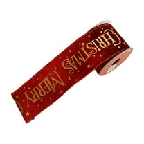 HomeDM Christmas Ribbon 2.48" x 3Yards Red Ribbon for Gift Wrapping Bowknots Christmas Tree Xmas Holiday Decorations 1 Roll