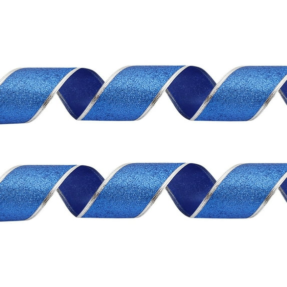 HomeDM Christmas Ribbon Wired for Tree Gift Wrapping Wreaths Garland Topper Bows Crafts Home Decor 1.97 Inch Width 6.56ft Length Sky Blue