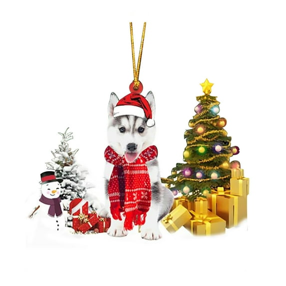 HomeDM Christmas Snowman Hanging Ornaments Christmas Tree Hanging Decorations Cute Dogs Cats Figurine Ornaments Xmas Party Decors for Kids Gift Holiday