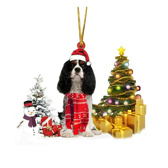 HomeDM Christmas Snowman Hanging Ornaments Christmas Tree Hanging Decorations Cute Dogs Cats Figurine Ornaments Xmas Party Decors for Kids Gift Holiday