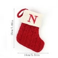 thumbnail image 1 of HomeDM Christmas Stocking 7" Knitted Stocking with 26 Letter Embroidered Red Xmas Stocking Hanging Pendant for Family Christmas Tree Wedding Party Garland Fireplace Decor Letter N, 1 of 3