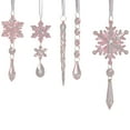 thumbnail image 1 of HomeDM Christmas Tree Ornaments 5Pcs Crystal Snowflake Xmas Hanging Pendant Acrylic Icicle Snowflake Ornaments Decor for Christmas Tree Winter Party Wreath Window Decor Pink, 1 of 7