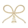 thumbnail image 1 of HomeDM Christmas Tree Topper Bow Ornament Gold Metal Rhinestone Bow Tree Topper Decoration 10" X 8" Xmas Tree Toppers Bows for Home Wedding Party Decor, 1 of 9