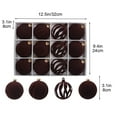 thumbnail image 1 of HomeDM Christmas Velvet Ball Ornaments 12Pcs Flocked Xmas Tree Shatterproof Hanging Balls Coffee 6cm/2.36" Christmas Balls for Wedding Party Tree Wreath Holiday Decor, 1 of 6