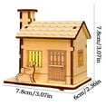 thumbnail image 1 of HomeDM Christmas Village Houses Unfinished Rustic Holiday Village Decor Wooden House Christmas Table Centerpieces DIY Xmas Ornament Kits Home Fireplace Tabletop, 1 of 8