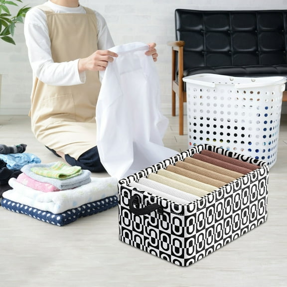 HomeDM Clothes Storage Bins for Shelves Stackable Container Blanket Organizer Bedroom Closet Organization for Bedroom Bedding Clothes