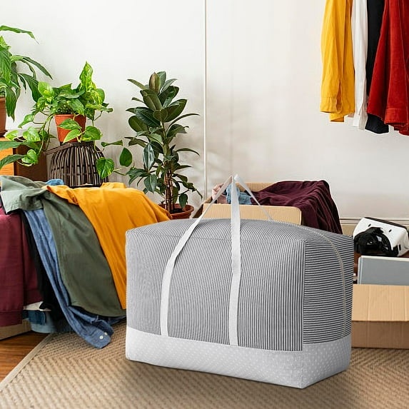 HomeDM Storage Bags for Clothes Down Comforter Storage Bags for Blankets and Quilts Bedding Sweater Pillow Storage Bags with Zipper&Strong Handles Packing Bags for Moving Bags