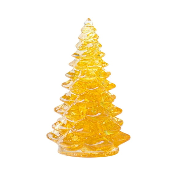 HomeDM Crystal Christmas Tree Ornaments Table Centerpieces Decorations Mini Xmas Pine Tree Tabletop Small Resin Fake Xmas Tree Artificial Miniature Pine for Christmas Party Holiday Decor