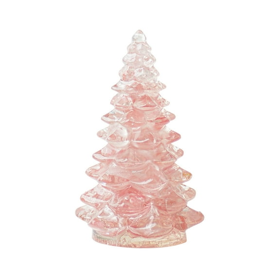HomeDM Crystal Christmas Tree Ornaments Table Centerpieces Decorations Mini Xmas Pine Tree Tabletop Small Resin Fake Xmas Tree Artificial Miniature Pine for Christmas Party Holiday Decor