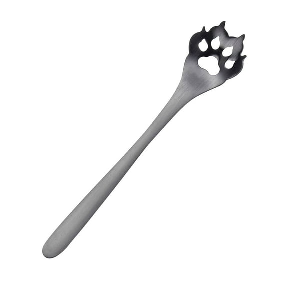 HomeDM Cute Cat Paw Spoon Stainless Steel Coffee Spoons Teaspoon Decoration Spoon Espresso Spoons Stirring Spoon for Dessert Ice-cream Cake Coffee
