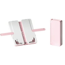 HomeDM Desk Book Stand Document Holder Plastic Reading Stand Multipurpose Portable Book Holder for Desk Angle Adjustable Stand for Cookbook and Music Book Pink