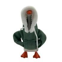 HomeDM Desk Goose Hoodies 7 inches Mini Tabletop Goose Outfits Christmas Decorations Green Porch Goose Hoodies Xmas Goose Cotton Clothing Festive Winter Holiday Decor