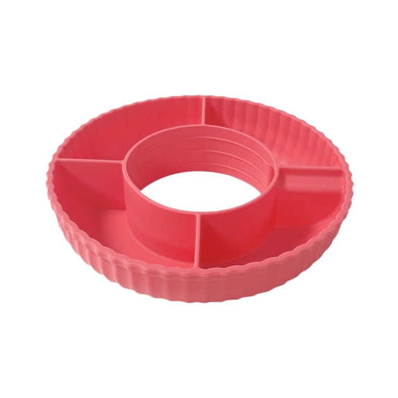 HomeDM Divided Serving Tray Vegetable Tray Fruit Platter Vegetable Platter Reusable Round Food Containers Plastic Serving Dish for Lunch Meal Snack Storage