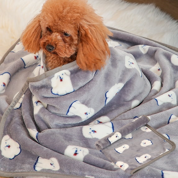 HomeDM Dog Blankets,Dog Cat Soft Fuzzy Blankets Washable,Comfort Flannel Cow Print,Fuzzy Soft Pet Mat Blankets,Pet Blanket