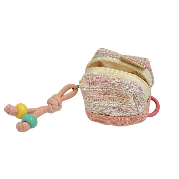 HomeDM Earphone Carry Case Portable Wireless Headphone Bag Cute Earphone Storage Bag Carrying Case with Zipper for Earphone Earbud and More Pink