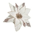 thumbnail image 1 of HomeDM Fake Christmas Flowers Poinsettia Artificial Flower 11.8" Christmas Tree Ornaments Christmas Wreath Wedding Party Decorations Glitter Sequin Christmas Flower White, 1 of 6