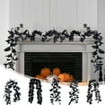 thumbnail image 1 of HomeDM Fake Vines for Halloween Home Decor Artificial Black Maple Leaves Garland Hanging Faux Plants Leaves Bedroom Decor Fall Wall Wedding Party Home Garden Office Patio Outdoor Decoration, 1 of 7