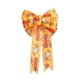 thumbnail image 1 of HomeDM Fall Bows for Wreath, Thanksgiving Pumpkin Wreath Bows Orange Stripe Maple Leaf Bows for Front Door, Farmhouse Ornament Bows for Autumn Harvest Indoor Outdoor Decoration, 1 of 3