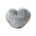 thumbnail image 1 of HomeDM Faux Fur Fluffy Heart Pillow, Shaggy Plush Soft Throw Pillow Decorative Cushion for Couch Bed Sofa Valentine's Day Decor, 15.7"x11.8",Heart Shaped, Dark Gray, 1 of 6