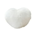 thumbnail image 1 of HomeDM Faux Fur Fluffy Heart Pillow, Shaggy Plush Soft Throw Pillow Decorative Cushion for Couch Bed Sofa Valentine's Day Decor, 15.7"x11.8",Heart Shaped, White, 1 of 6