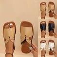 thumbnail image 1 of HomeDM Flat Sandals for Women Dressy Square Open Toe Slip On Summer Beach Slides Sandals, Brown Size 5.5, 1 of 9