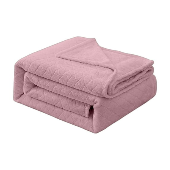 HomeDM Fleece Blanket - 39"x28" Soft Lightweight Cozy Warm Throw Blanket for Bed, Sofa, and Couch, Bedroom Home Decor Gifts, Pink