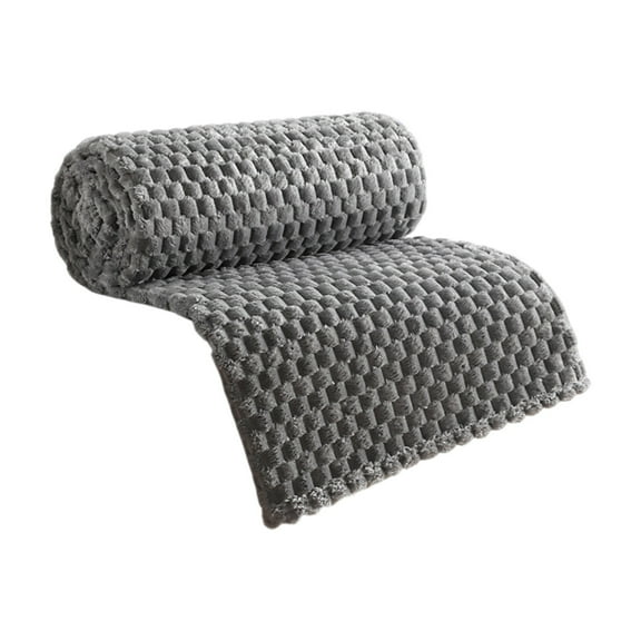 HomeDM Fleece Throw Blanket, 39"x28" Soft Fuzzy Microfiber Blanket for Couch Sofa Bed, Bedroom Home Decor, Gifts for Women Men, Gray