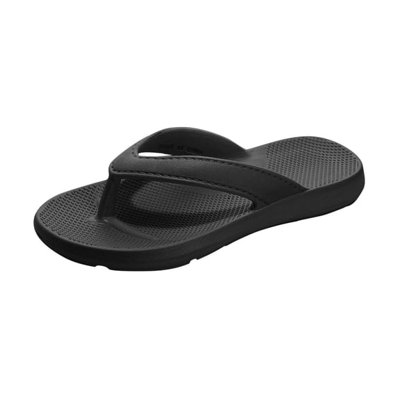 HomeDM Flip Flops Thong Sandals for Women Men Slip On Shower Slippers Beach Pool Bathroom Slides Sandals, Black Size 6.5