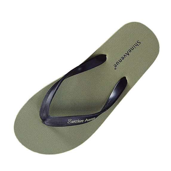 HomeDM Flip Flops for Women Summer Beach Flat Shower Shoes Basic Thong Sandals, Army Green Size 9-9.5