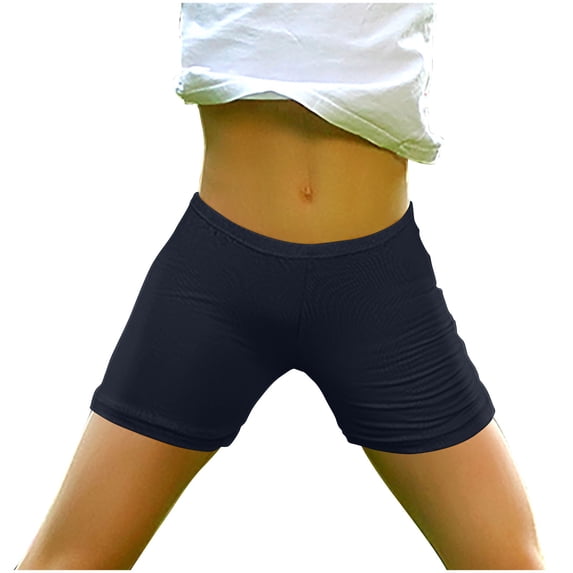HomeDM Girls Bike Shorts Kids Solid Color Basic Under Dress Biker Shorts for Running Dance