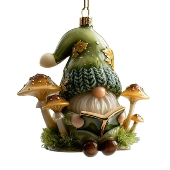 HomeDM Gnome Christmas Ornaments, 2D Flat Acrylic Hanging Pendant Decor for Christmas Tree Wreaths Retro Gnome Tags Xmas Party Supplies