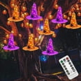 thumbnail image 1 of HomeDM Halloween Decorations Witch Hat Lights, 2 Pack Halloween LED Hanging Lighted Glowing Witch Hats Halloween Decor for Outdoor Indoor Yard Tree Garden Party Decor, 1 of 7