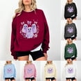 thumbnail image 1 of HomeDM Halloween Sweatshirts Womens Long Sleeve Graphic Crewneck Pullover Tops - Red/L, 1 of 5